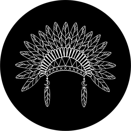 Beautiful Indian Headdress Spare Tire Cover for Jeep, RV, Camper, Bronco, & More-duckduckjeep-offroad-wrangler-gladiator-3d-jeep duck-custom duck-Jeep-The Quacktory-Fun Jeep Ducks-Ducks4Jeep