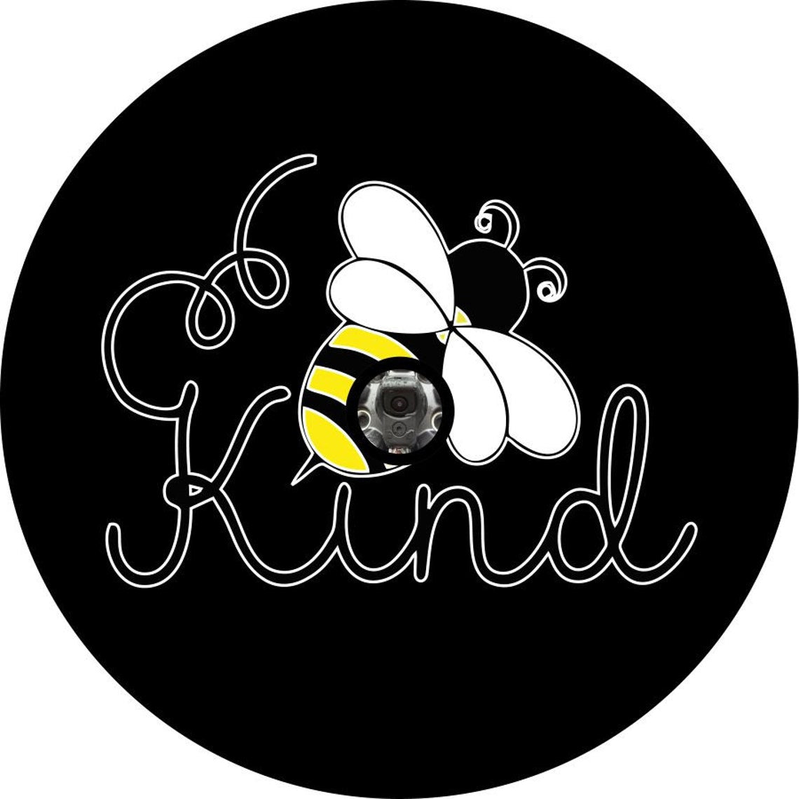 Bee Kind Honey Bee Spare Tire Cover - Jeep, RV, Camper, Bronco, Sprinter Van, & More-duckduckjeep-offroad-wrangler-gladiator-3d-jeep duck-custom duck-Jeep-The Quacktory-Fun Jeep Ducks-Ducks4Jeep