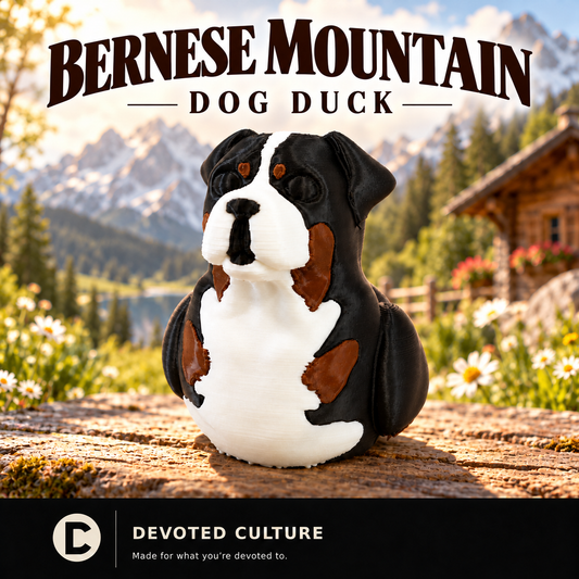Bernese Mountain Dog Duck Figurine-duckduckjeep-offroad-wrangler-gladiator-3d-jeep duck-custom duck-Jeep-The Quacktory-Fun Jeep Ducks-Ducks4Jeep