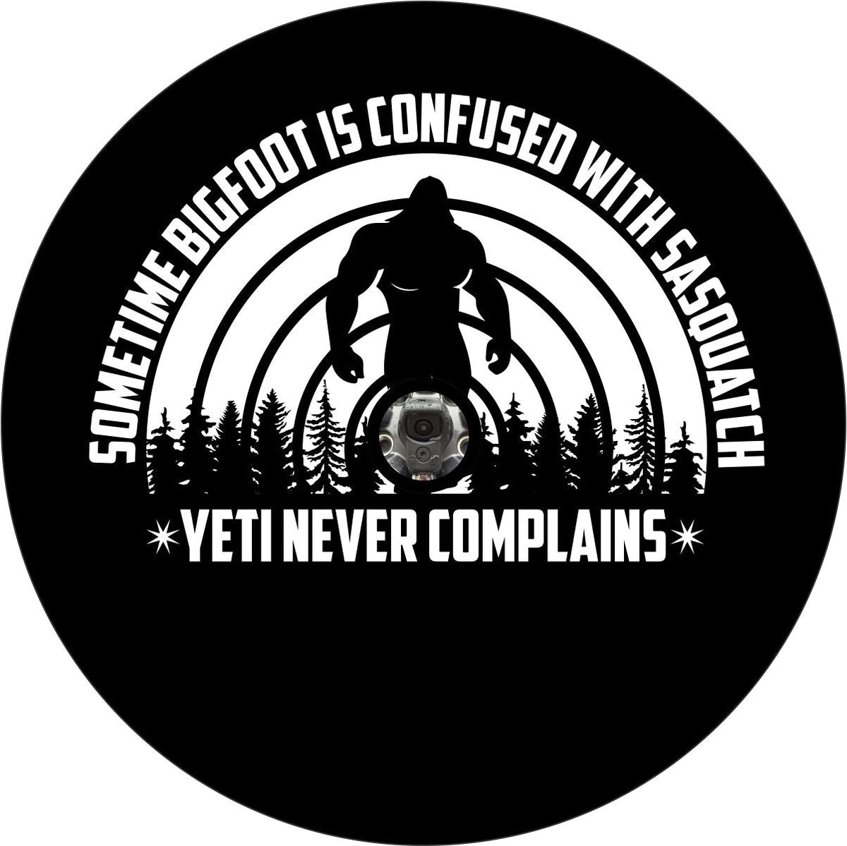 Bigfoot Sasquatch Yeti Funny Spare Tire Cover for Broncos, RVs, Jeeps, Campers and more-duckduckjeep-offroad-wrangler-gladiator-3d-jeep duck-custom duck-Jeep-The Quacktory-Fun Jeep Ducks-Ducks4Jeep