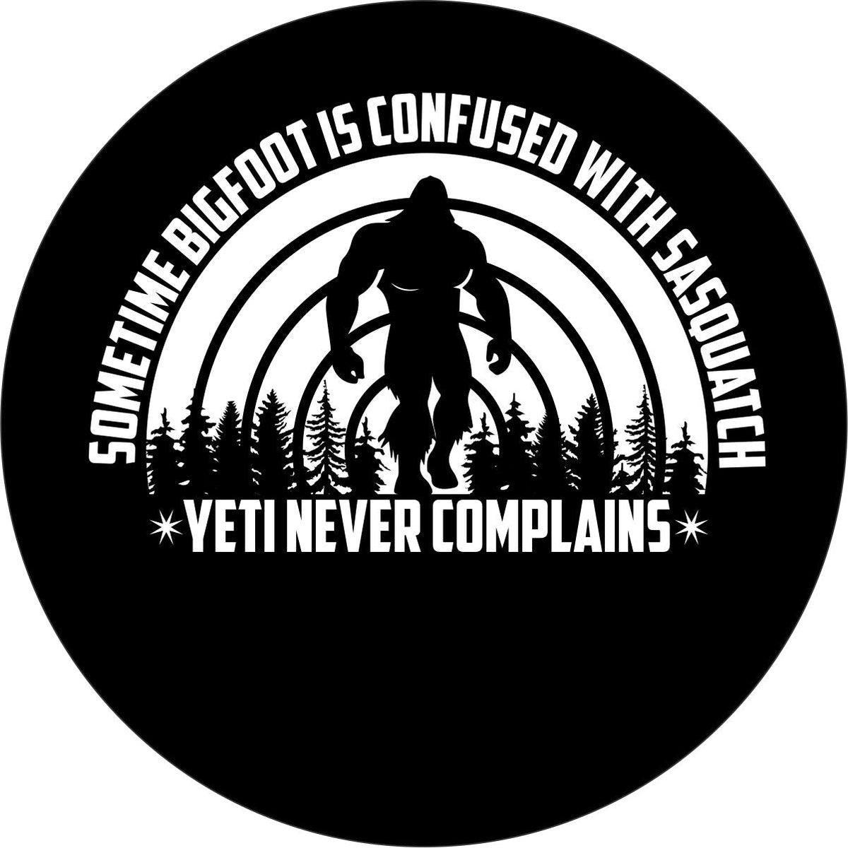 Bigfoot Sasquatch Yeti Funny Spare Tire Cover for Broncos, RVs, Jeeps, Campers and more-duckduckjeep-offroad-wrangler-gladiator-3d-jeep duck-custom duck-Jeep-The Quacktory-Fun Jeep Ducks-Ducks4Jeep