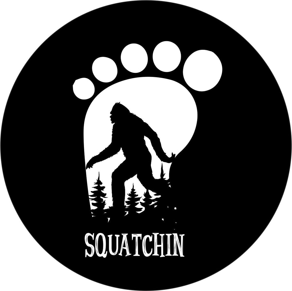 Bigfoot Squatchin Footprint Spare Tire Cover for Camper, RV, Jeep, Bronco, & More-duckduckjeep-offroad-wrangler-gladiator-3d-jeep duck-custom duck-Jeep-The Quacktory-Fun Jeep Ducks-Ducks4Jeep