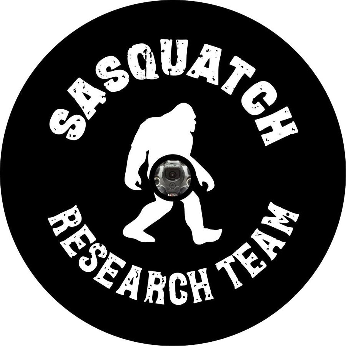 Bigfoot or Sasquatch Research Team Spare Tire Cover (choice of color)-duckduckjeep-offroad-wrangler-gladiator-3d-jeep duck-custom duck-Jeep-The Quacktory-Fun Jeep Ducks-Ducks4Jeep