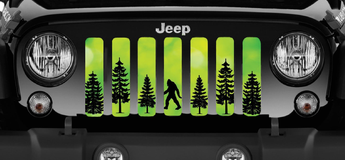 Platinum Bigfoot Bright Green Background Grille Insert