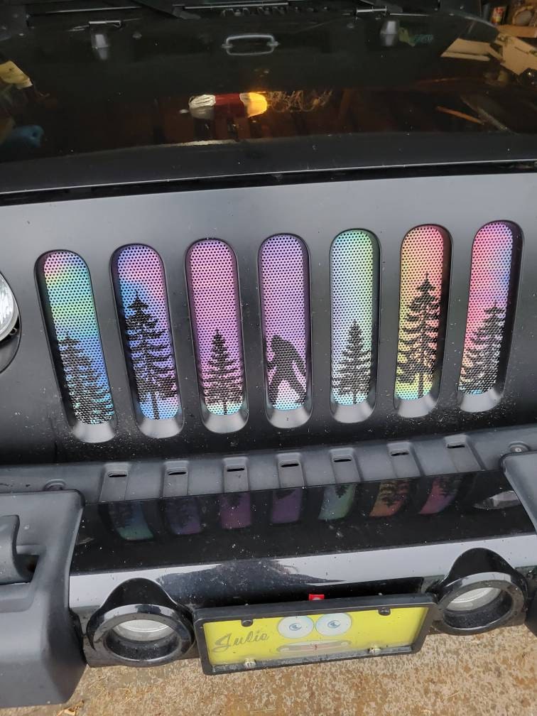 Bigfoot - Rainbow Chrome Background Grille Insert