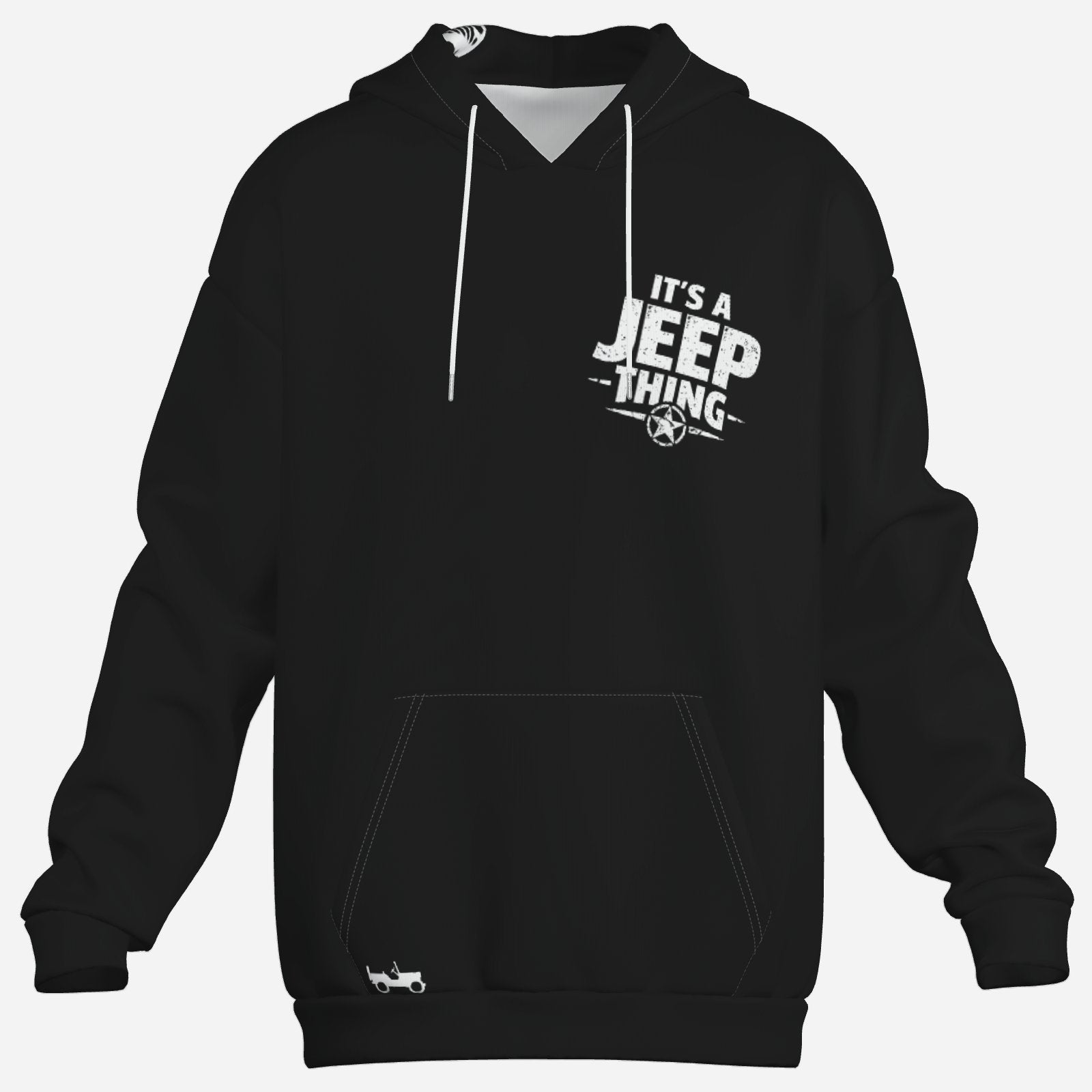 Black Jeep Hoodie-duckduckjeep-offroad-wrangler-gladiator-3d-jeep duck-custom duck-Jeep-The Quacktory-Fun Jeep Ducks-Ducks4Jeep