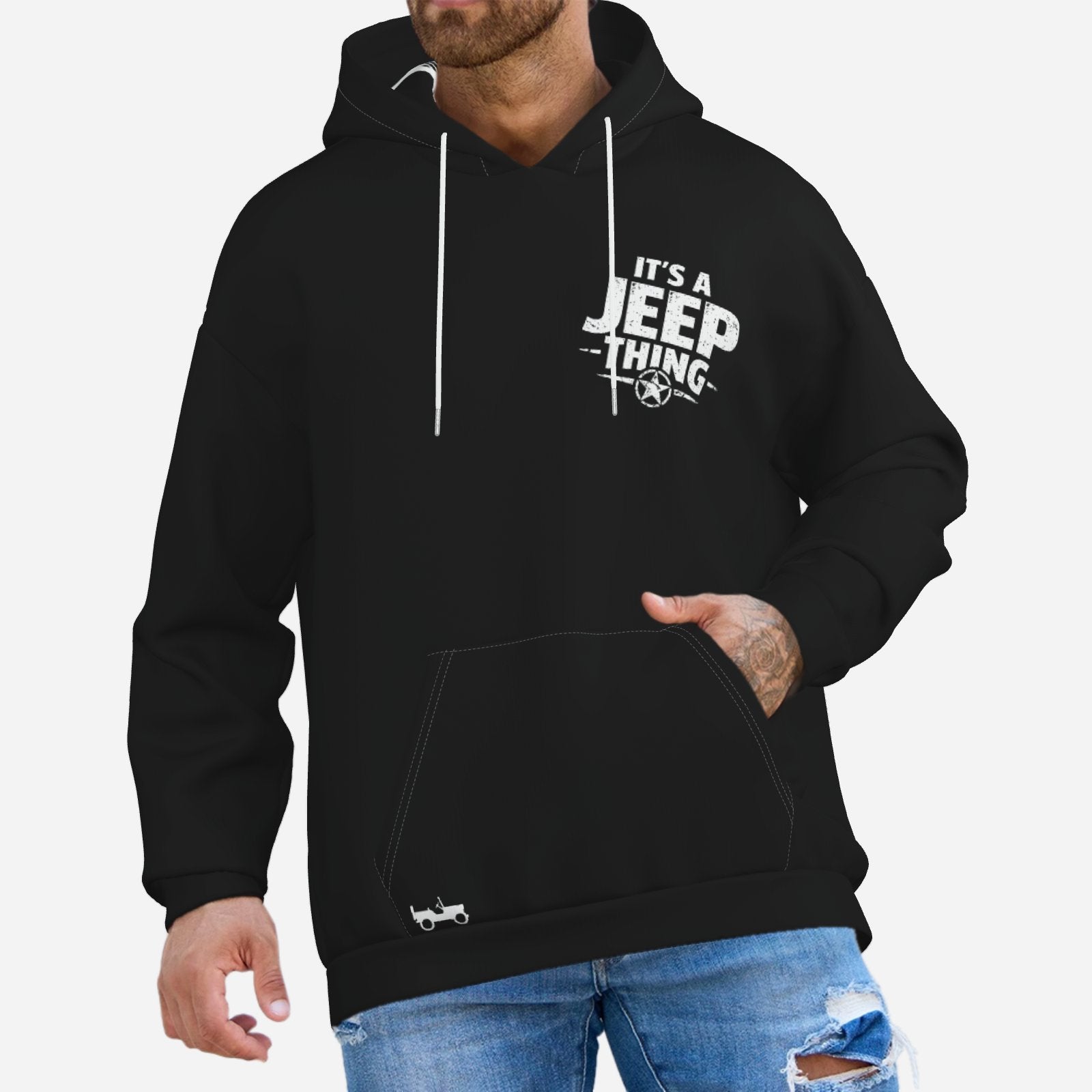 Black Jeep Hoodie-duckduckjeep-offroad-wrangler-gladiator-3d-jeep duck-custom duck-Jeep-The Quacktory-Fun Jeep Ducks-Ducks4Jeep