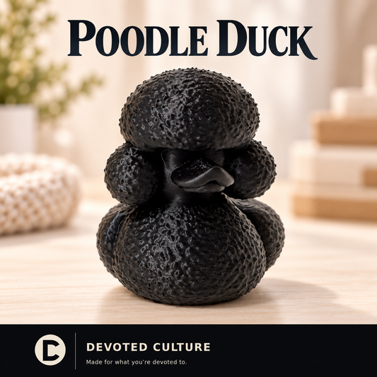 Black Poodle Duck Figurine-duckduckjeep-offroad-wrangler-gladiator-3d-jeep duck-custom duck-Jeep-The Quacktory-Fun Jeep Ducks-Ducks4Jeep