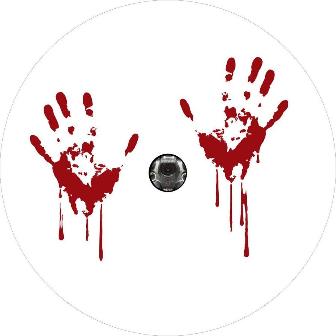 Bloody Hands Spare Tire Cover-duckduckjeep-offroad-wrangler-gladiator-3d-jeep duck-custom duck-Jeep-The Quacktory-Fun Jeep Ducks-Ducks4Jeep
