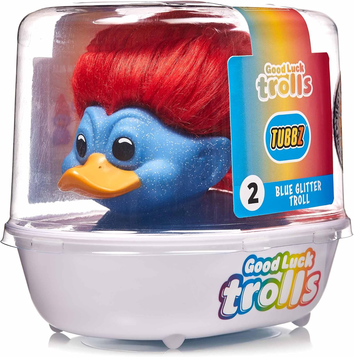 Blue Glitter Troll TUBBZ Collectible Duck-duckduckjeep-offroad-wrangler-gladiator-3d-jeep duck-custom duck-Jeep-The Quacktory-Fun Jeep Ducks-Ducks4Jeep