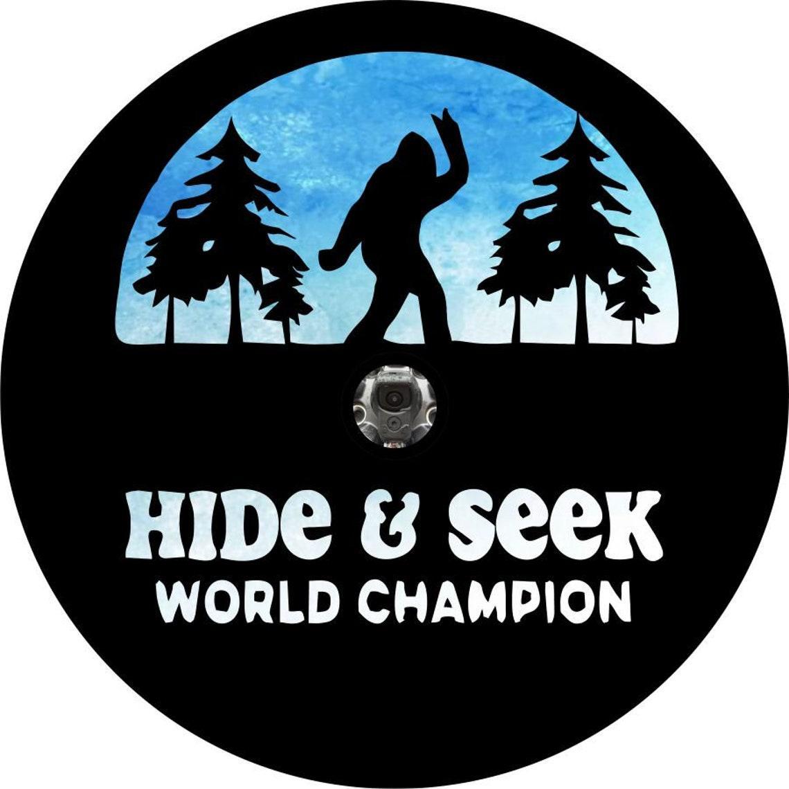 Blue Sky Bigfoot/Sasquatch Hide and Seek World Champion Spare Tire Cover-duckduckjeep-offroad-wrangler-gladiator-3d-jeep duck-custom duck-Jeep-The Quacktory-Fun Jeep Ducks-Ducks4Jeep