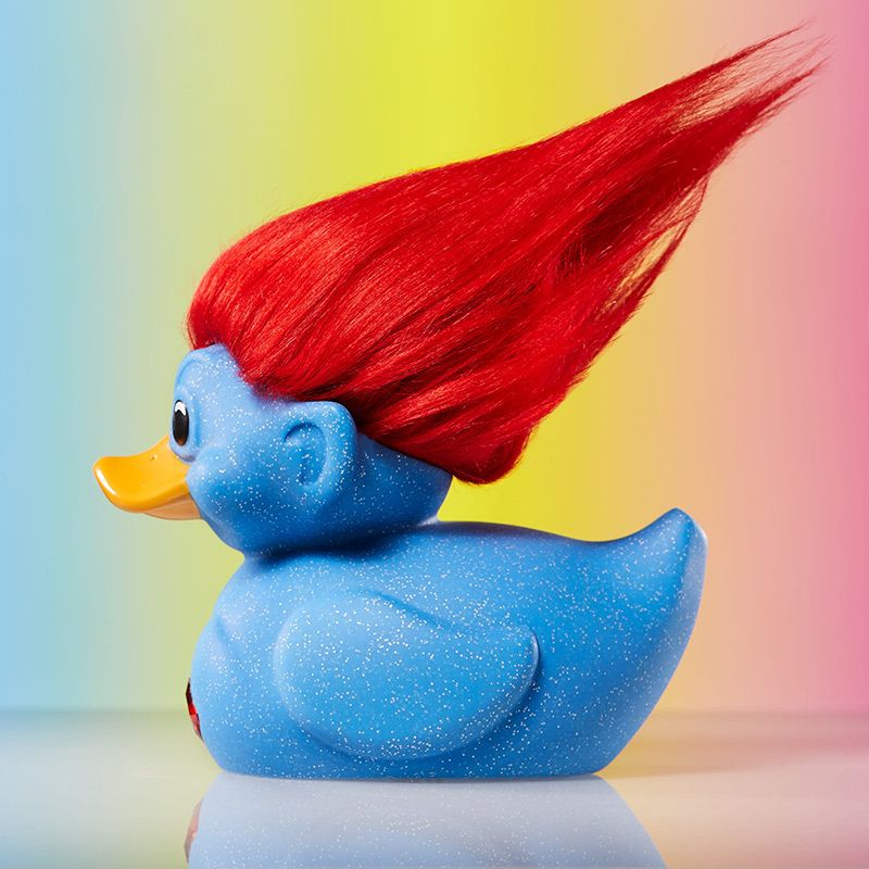 First Edition Official Trolls Glitter Blue Troll TUBBZ Duck Collectable