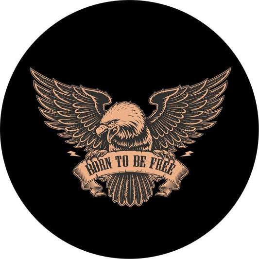 Born To Be Free Fierce American Eagle Spare Tire Cover for Jeep, Bronco, Camper, RV, Etc.-duckduckjeep-offroad-wrangler-gladiator-3d-jeep duck-custom duck-Jeep-The Quacktory-Fun Jeep Ducks-Ducks4Jeep