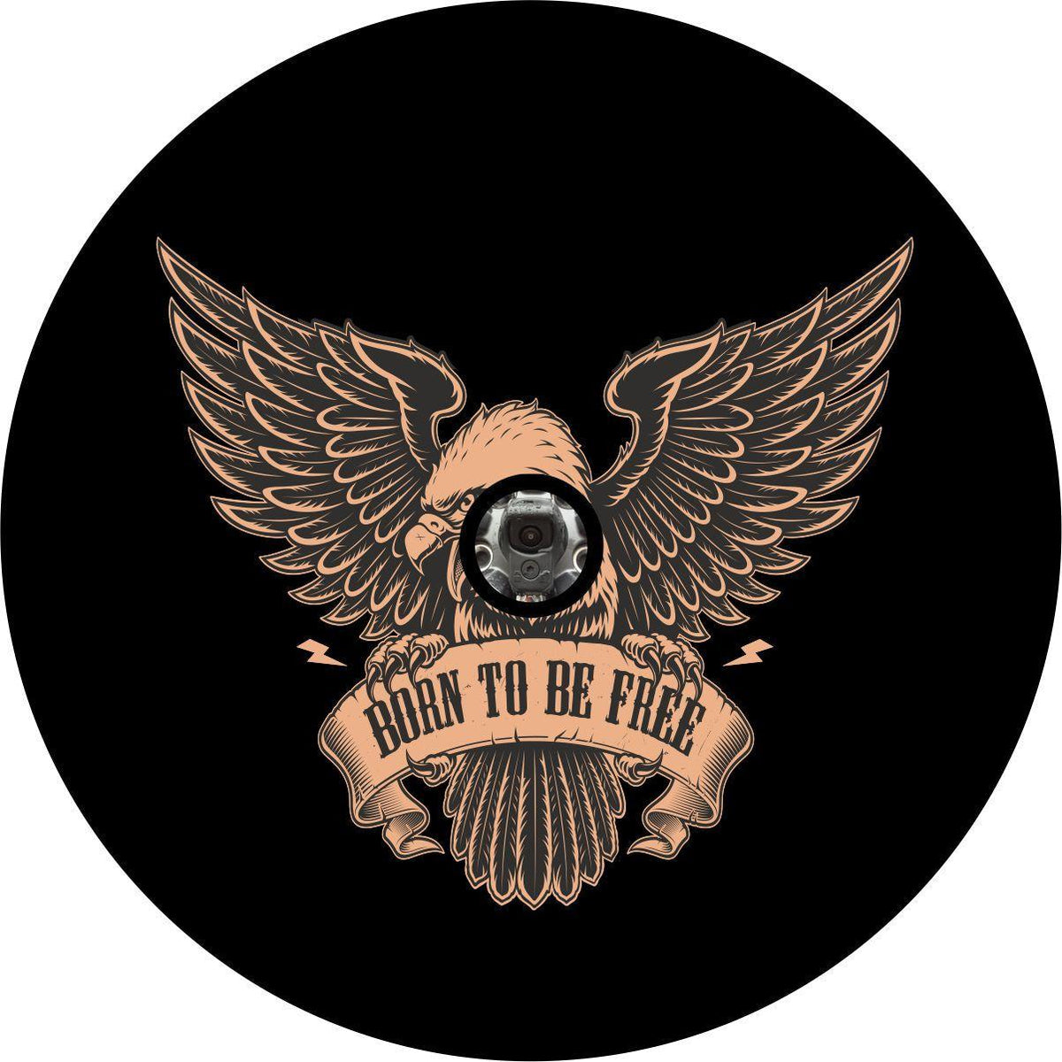 Born To Be Free Fierce American Eagle Spare Tire Cover for Jeep, Bronco, Camper, RV, Etc.-duckduckjeep-offroad-wrangler-gladiator-3d-jeep duck-custom duck-Jeep-The Quacktory-Fun Jeep Ducks-Ducks4Jeep
