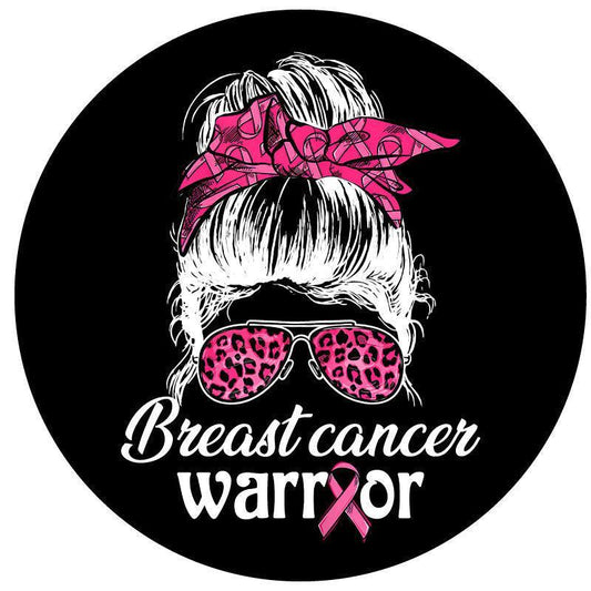 Breast Cancer Warrior Spare Tire Cover for Jeep, RV, Bronco, Camper, & More-duckduckjeep-offroad-wrangler-gladiator-3d-jeep duck-custom duck-Jeep-The Quacktory-Fun Jeep Ducks-Ducks4Jeep