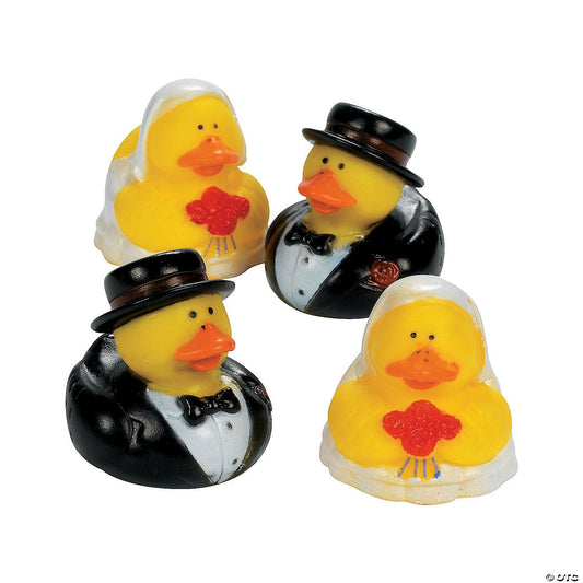 Bride And Groom Rubber Ducks - by the dozen-duckduckjeep-offroad-wrangler-gladiator-3d-jeep duck-custom duck-Jeep-The Quacktory-Fun Jeep Ducks-Ducks4Jeep