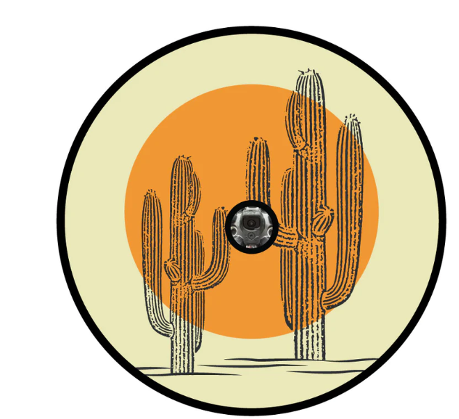 Cactus & Sun Thin Line Spare Tire Cover-duckduckjeep-offroad-wrangler-gladiator-3d-jeep duck-custom duck-Jeep-The Quacktory-Fun Jeep Ducks-Ducks4Jeep