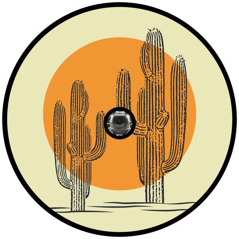 Cactus & Sun Thin Line Spare Tire Cover for Campers, RV, Jeep, Broncos, & More-duckduckjeep-offroad-wrangler-gladiator-3d-jeep duck-custom duck-Jeep-The Quacktory-Fun Jeep Ducks-Ducks4Jeep