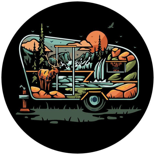 Camper-Themed Unique Outdoor Landscape Spare Tire Cover for Campers & RVs-duckduckjeep-offroad-wrangler-gladiator-3d-jeep duck-custom duck-Jeep-The Quacktory-Fun Jeep Ducks-Ducks4Jeep