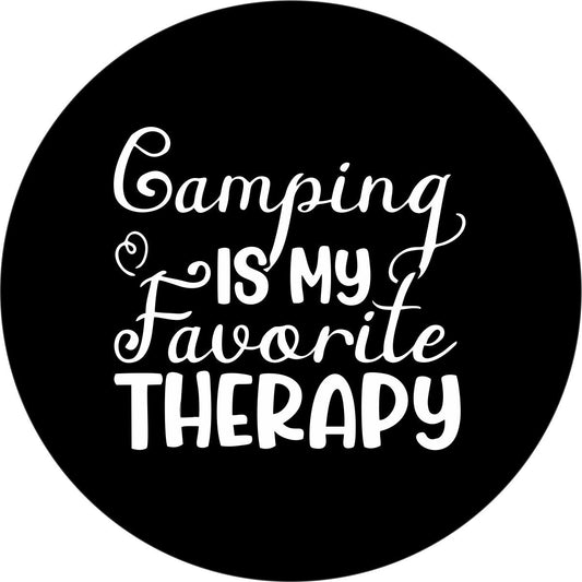 Camping Is My Favorite Therapy - Spare Tire Cover for RVs, Camper, Jeeps, Bronco, and More-duckduckjeep-offroad-wrangler-gladiator-3d-jeep duck-custom duck-Jeep-The Quacktory-Fun Jeep Ducks-Ducks4Jeep