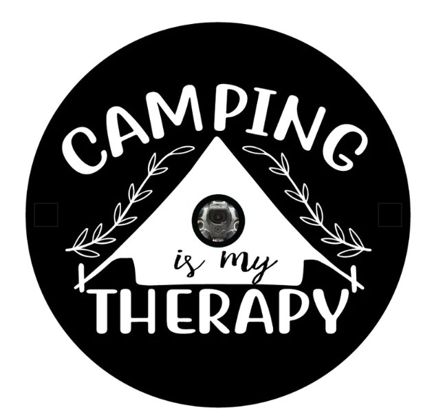 Camping Is My Therapy (Any Color) Spare Tire Cover-duckduckjeep-offroad-wrangler-gladiator-3d-jeep duck-custom duck-Jeep-The Quacktory-Fun Jeep Ducks-Ducks4Jeep