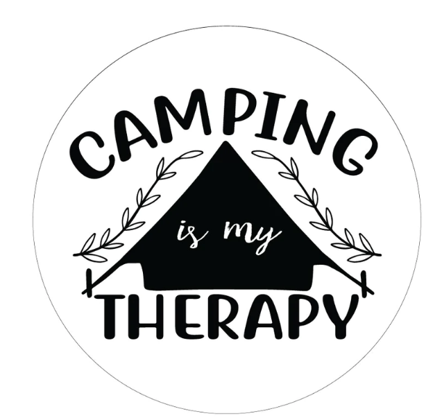 Camping Is My Therapy (Any Color) Spare Tire Cover-duckduckjeep-offroad-wrangler-gladiator-3d-jeep duck-custom duck-Jeep-The Quacktory-Fun Jeep Ducks-Ducks4Jeep