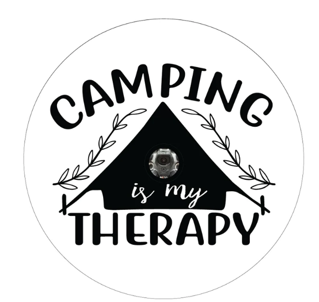 Camping Is My Therapy (Any Color) Spare Tire Cover-duckduckjeep-offroad-wrangler-gladiator-3d-jeep duck-custom duck-Jeep-The Quacktory-Fun Jeep Ducks-Ducks4Jeep