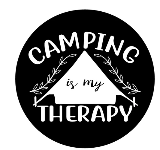 Camping Is My Therapy (Any Color) Spare Tire Cover-duckduckjeep-offroad-wrangler-gladiator-3d-jeep duck-custom duck-Jeep-The Quacktory-Fun Jeep Ducks-Ducks4Jeep