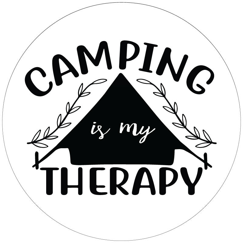 Camping Is My Therapy - Spare Tire Cover for RV, Campers, Trailers, Jeep, Bronco-duckduckjeep-offroad-wrangler-gladiator-3d-jeep duck-custom duck-Jeep-The Quacktory-Fun Jeep Ducks-Ducks4Jeep