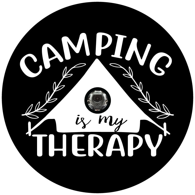 Camping Is My Therapy - Spare Tire Cover for RV, Campers, Trailers, Jeep, Bronco-duckduckjeep-offroad-wrangler-gladiator-3d-jeep duck-custom duck-Jeep-The Quacktory-Fun Jeep Ducks-Ducks4Jeep
