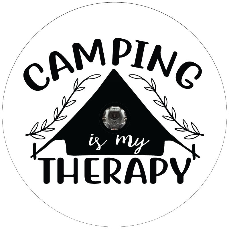 Camping Is My Therapy - Spare Tire Cover for RV, Campers, Trailers, Jeep, Bronco-duckduckjeep-offroad-wrangler-gladiator-3d-jeep duck-custom duck-Jeep-The Quacktory-Fun Jeep Ducks-Ducks4Jeep