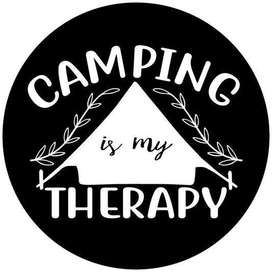 Camping Is My Therapy - Spare Tire Cover for RV, Campers, Trailers, Jeep, Bronco-duckduckjeep-offroad-wrangler-gladiator-3d-jeep duck-custom duck-Jeep-The Quacktory-Fun Jeep Ducks-Ducks4Jeep