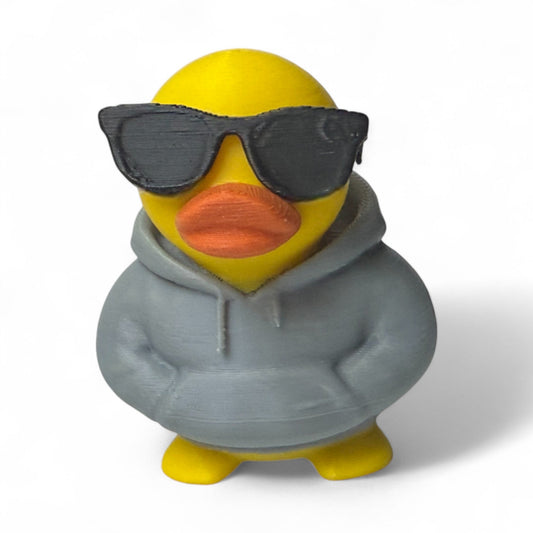 Chill Guy Hoody Duck – 3D-Printed Relaxed Duck with Sunglasses & Hoodie Swag-duckduckjeep-offroad-wrangler-gladiator-3d-jeep duck-custom duck-Jeep-The Quacktory-Fun Jeep Ducks-Ducks4Jeep