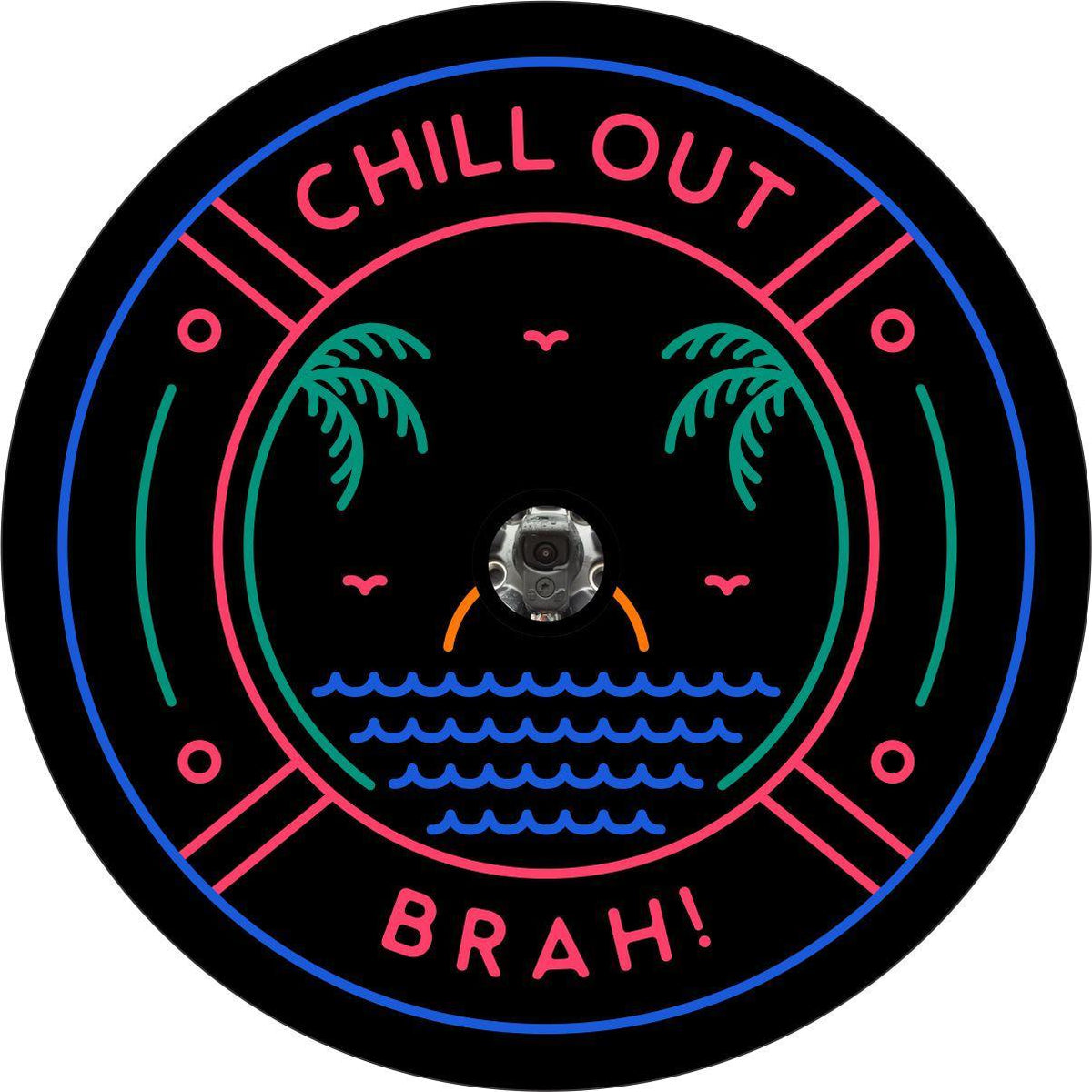 Chill Out Brah Beach Spare Tire Cover for Jeep, Camper, RV, Bronco, & More-duckduckjeep-offroad-wrangler-gladiator-3d-jeep duck-custom duck-Jeep-The Quacktory-Fun Jeep Ducks-Ducks4Jeep