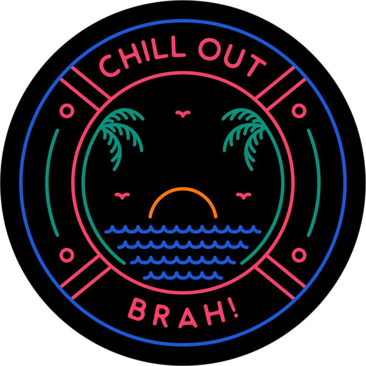Chill Out Brah Beach Spare Tire Cover for Jeep, Camper, RV, Bronco, & More-duckduckjeep-offroad-wrangler-gladiator-3d-jeep duck-custom duck-Jeep-The Quacktory-Fun Jeep Ducks-Ducks4Jeep