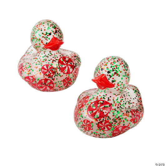 Christmas Glitter & Peppermint Rubber Ducks - by the dozen-duckduckjeep-offroad-wrangler-gladiator-3d-jeep duck-custom duck-Jeep-The Quacktory-Fun Jeep Ducks-Ducks4Jeep