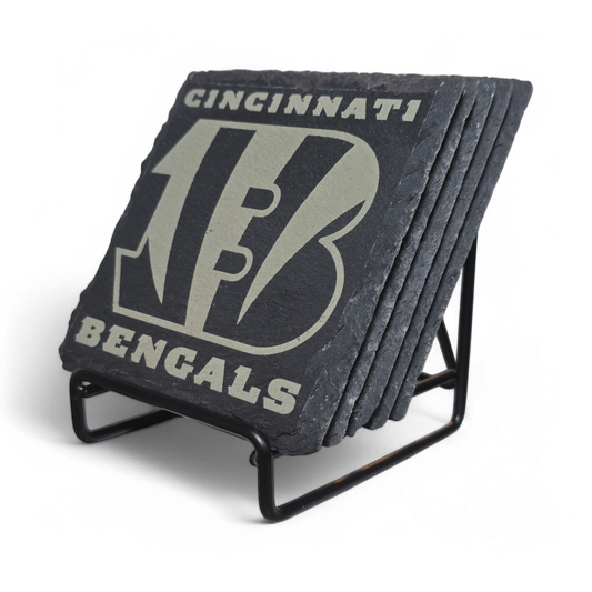 Cincinnati Bengals Coaster Set of 5 Slate or 4 Wood & Metal-duckduckjeep-offroad-wrangler-gladiator-3d-jeep duck-custom duck-Jeep-The Quacktory-Fun Jeep Ducks-Ducks4Jeep