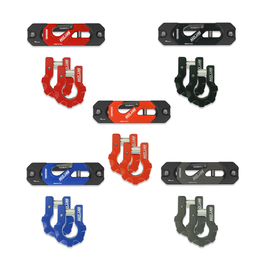 Color Matched Recessed Winch Shackle & Fairlead Kit + 3/4” Extreme Duty Aluminum Shackles (ceramic coated)lifetime warranty-duckduckjeep-offroad-wrangler-gladiator-3d-jeep duck-custom duck-Jeep-The Quacktory-Fun Jeep Ducks-Ducks4Jeep