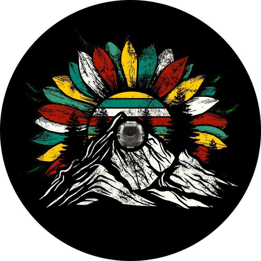 Colorful Sunflower on the Mountains-duckduckjeep-offroad-wrangler-gladiator-3d-jeep duck-custom duck-Jeep-The Quacktory-Fun Jeep Ducks-Ducks4Jeep