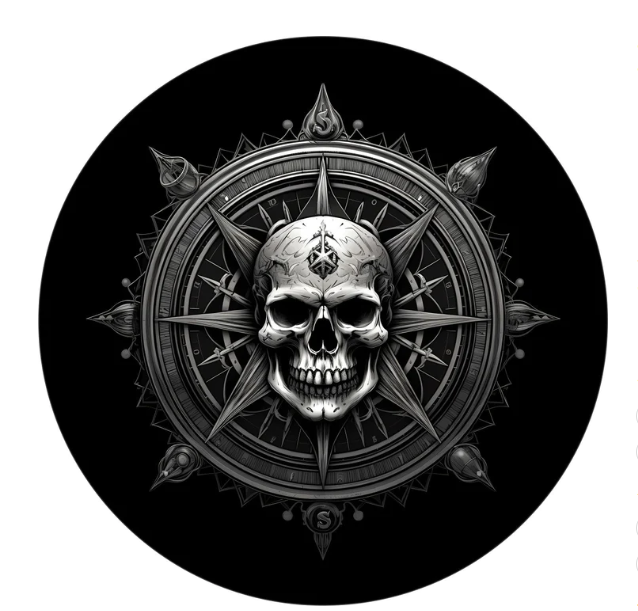 Compass Skull At The Helm Spare Tire Cover-duckduckjeep-offroad-wrangler-gladiator-3d-jeep duck-custom duck-Jeep-The Quacktory-Fun Jeep Ducks-Ducks4Jeep