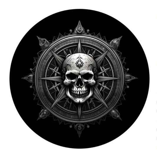 Compass Skull At The Helm Spare Tire Cover-duckduckjeep-offroad-wrangler-gladiator-3d-jeep duck-custom duck-Jeep-The Quacktory-Fun Jeep Ducks-Ducks4Jeep