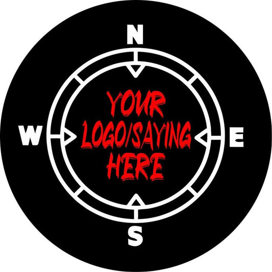 Compass With Your Saying or Logo Custom Spare Tire Cover-duckduckjeep-offroad-wrangler-gladiator-3d-jeep duck-custom duck-Jeep-The Quacktory-Fun Jeep Ducks-Ducks4Jeep