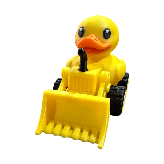 Construction Duck with Bulldozer – 3D Printed Worksite Duck Collectible-duckduckjeep-offroad-wrangler-gladiator-3d-jeep duck-custom duck-Jeep-The Quacktory-Fun Jeep Ducks-Ducks4Jeep