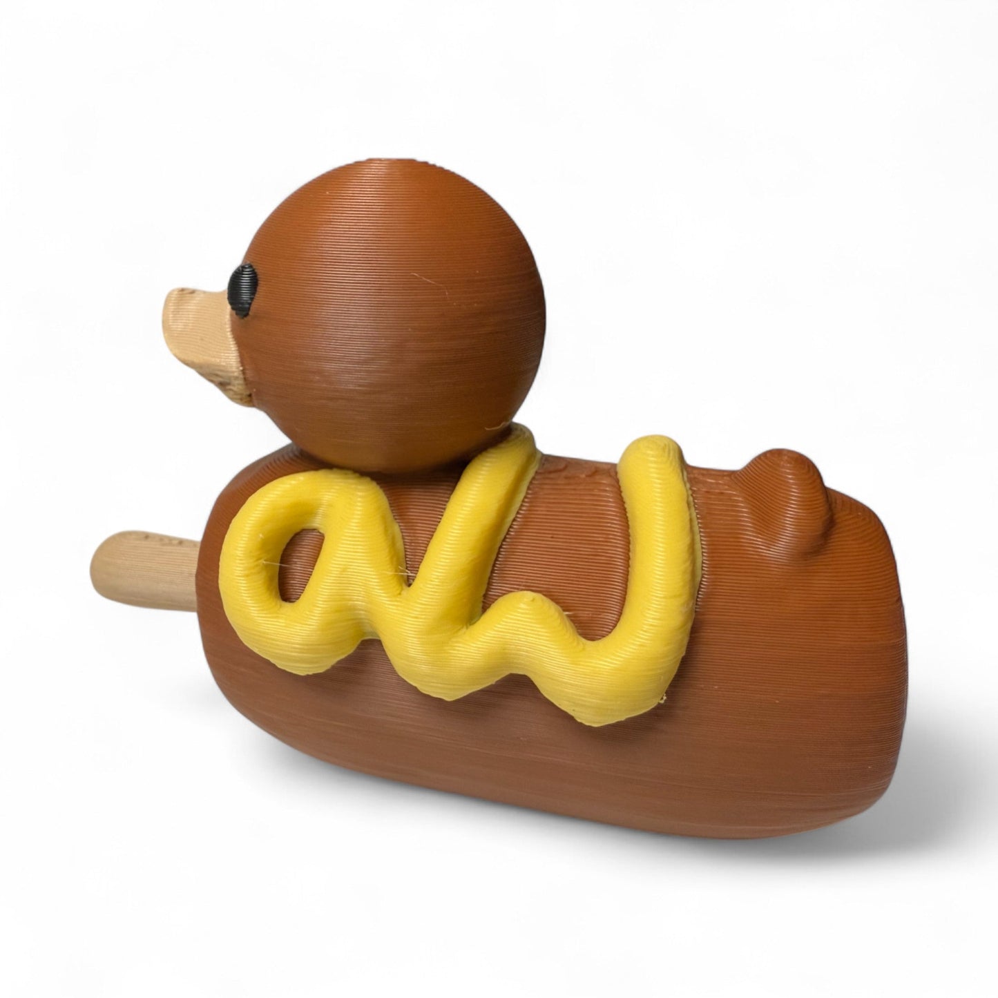 Corn Dog Duck – Funny Fair Food Duck with Toppings and Mustard Swirls | Gag Gift - Vehicle Dashboard