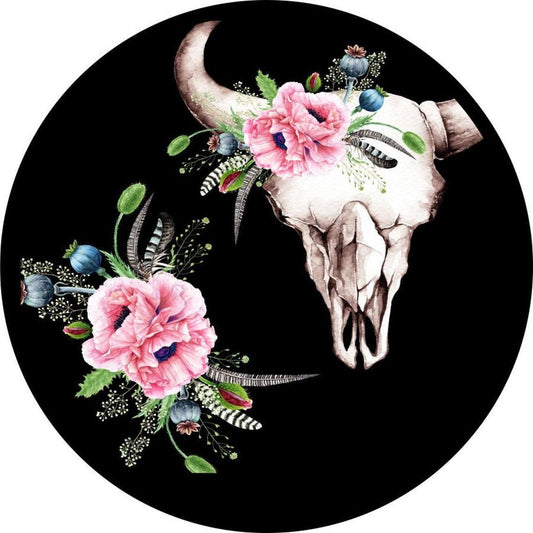Cow Skull Decorated with Flowers/Floral-duckduckjeep-offroad-wrangler-gladiator-3d-jeep duck-custom duck-Jeep-The Quacktory-Fun Jeep Ducks-Ducks4Jeep