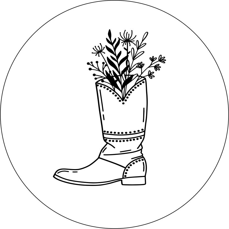 Cowgirl Boot with Flowers-duckduckjeep-offroad-wrangler-gladiator-3d-jeep duck-custom duck-Jeep-The Quacktory-Fun Jeep Ducks-Ducks4Jeep