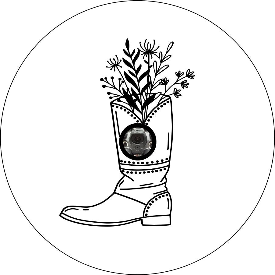 Cowgirl Boot with Flowers-duckduckjeep-offroad-wrangler-gladiator-3d-jeep duck-custom duck-Jeep-The Quacktory-Fun Jeep Ducks-Ducks4Jeep