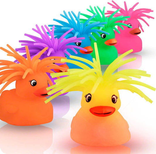 Crazy Hair Flashing Puffer Ducks-duckduckjeep-offroad-wrangler-gladiator-3d-jeep duck-custom duck-Jeep-The Quacktory-Fun Jeep Ducks-Ducks4Jeep