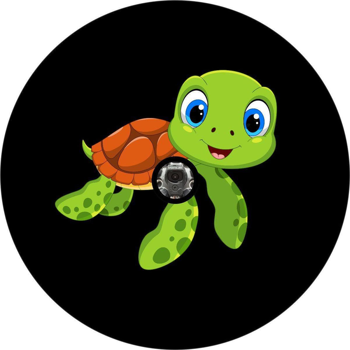 Cute Cartoon Turtle Spare Tire Cover Design for Jeep, Bronco, RV, Camper, Trailer, & More-duckduckjeep-offroad-wrangler-gladiator-3d-jeep duck-custom duck-Jeep-The Quacktory-Fun Jeep Ducks-Ducks4Jeep