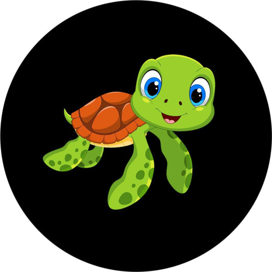 Cute Cartoon Turtle Spare Tire Cover Design for Jeep, Bronco, RV, Camper, Trailer, & More-duckduckjeep-offroad-wrangler-gladiator-3d-jeep duck-custom duck-Jeep-The Quacktory-Fun Jeep Ducks-Ducks4Jeep